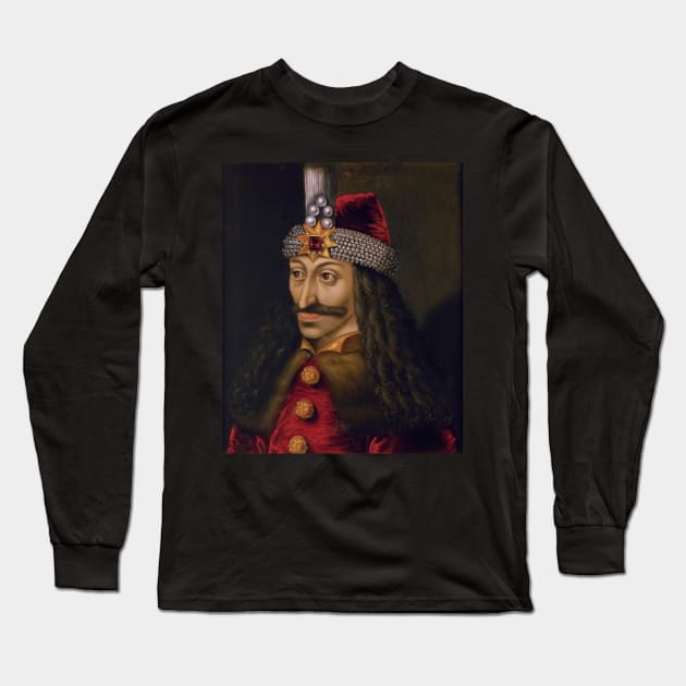 Vlad the Impaler of Romania Vlad Dracula Long Sleeve T-Shirt by OCDVampire